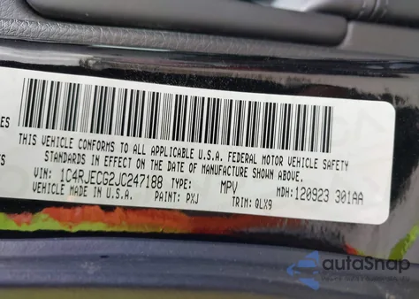 2018 Jeep Grand Cherokee High Altitude 4X2 z USA, uszkodzony, nr VIN 1C4RJECG2JC247188